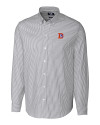 Denver Broncos Historic Cutter & Buck Stretch Oxford Stripe Mens Long Sleeve Dress Shirt Charcoal Mannequin Thumbnail Image
