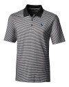Indianapolis Colts Historic Cutter & Buck Forge Tonal Stripe Stretch Mens Big and Tall Polo Black Mannequin Thumbnail Image