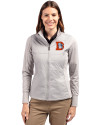 Denver Broncos Historic Cutter & Buck Stealth Hybrid Quilted Womens Full Zip Windbreaker Jacket Polished Medium Gray Front Thumbnail Image