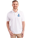 Detroit Lions Historic Cutter & Buck Advantage Eco Tri-Blend Pique Mens Polo White Front Thumbnail Image