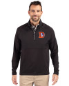 Denver Broncos Historic Cutter & Buck Adapt Eco Knit Hybrid Recycled Mens Quarter Zip Black Front Thumbnail Image