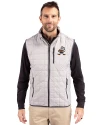 Cleveland Browns Historic Cutter & Buck Rainier Recycled Insulated Puffer Mens Full Zip Vest Polished Medium Gray Front Thumbnail Image