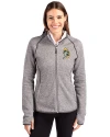 Green Bay Packers Historic Cutter & Buck Mainsail Full Zip Hooded Womens Jacket Polished Heather Front Thumbnail Image