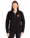 Cincinnati Bengals Historic Cutter & Buck Cascade Epic Comfort Recycled Sherpa Fleece Womens Full Zip Jacket Black Front Thumbnail Image