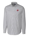 Buffalo Bills Historic Cutter & Buck Stretch Oxford Stripe Mens Long Sleeve Dress Shirt Charcoal Mannequin Thumbnail Image