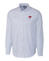 Buffalo Bills Historic Cutter & Buck Stretch Oxford Stripe Mens Long Sleeve Dress Shirt French Blue Mannequin Thumbnail Image