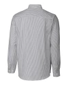 Cleveland Browns Historic Cutter & Buck Stretch Oxford Stripe Mens Long Sleeve Dress Shirt Charcoal Mannequin Back Thumbnail Image