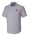 Cincinnati Bengals Historic Cutter & Buck Stretch Oxford Mens Short Sleeve Dress Shirt Charcoal Mannequin Thumbnail Image