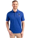 View image 4: Indianapolis Colts Historic Cutter & Buck Advantage Tri-Blend Space Dye Mens Big and Tall Polo Dark Tour Blue Front
