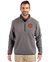 Cincinnati Bengals Historic Cutter & Buck Cascade Eco Fleece Mens Quarter Zip Jacket Elemental Grey/Black Front Thumbnail Image