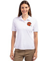 Cincinnati Bengals Historic Cutter & Buck Virtue Eco Pique Recycled Womens Polo White Front Thumbnail Image