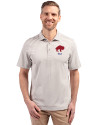 Buffalo Bills Historic Cutter & Buck Virtue Eco Pique Stripe Recycled Mens Big and Tall Polo Polished Medium Gray Front Thumbnail Image