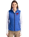 Buffalo Bills Historic Cutter & Buck Rainier PrimaLoft® Womens Eco Insulated Full Zip Puffer Vest Royal Front Thumbnail Image