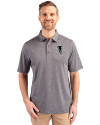 Atlanta Falcons Historic Cutter & Buck Forge Heathered Stretch Mens Polo Charcoal Heather Front Thumbnail Image