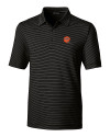Cincinnati Bengals Historic Cutter & Buck Forge Pencil Stripe Stretch Mens Polo Black Mannequin Thumbnail Image