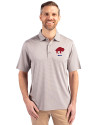 Buffalo Bills Historic Cutter & Buck Forge Pencil Stripe Stretch Mens Polo Polished Medium Gray Front Thumbnail Image