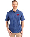 Buffalo Bills Historic Cutter & Buck Forge Pencil Stripe Stretch Mens Polo Tour Blue Front Thumbnail Image