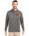 Cincinnati Bengals Historic Cutter & Buck Adapt Eco Knit Stretch Recycled Mens Quarter Zip Pullover Elemental Grey Front Thumbnail Image
