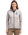 Detroit Lions Historic Cutter & Buck Adapt Eco Knit Hybrid Recycled Womens Full Zip Jacket Polished Medium Gray Front Thumbnail Image