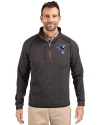 Indianapolis Colts Historic Cutter & Buck Mainsail Sweater-Knit Mens Big and Tall Half Zip Pullover Jacket Charcoal Heather Front Thumbnail Image