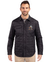 Cleveland Browns Historic Cutter & Buck Rainier PrimaLoft® Mens Big and Tall Eco Insulated Quilted Shirt Jacket Black Front Thumbnail Image