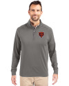 Chicago Bears Historic Cutter & Buck Adapt Eco Knit Stretch Recycled Mens Quarter Zip Pullover Elemental Grey Front Thumbnail Image