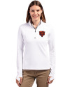 Chicago Bears Historic Cutter & Buck Traverse Stretch Eco Quarter Zip Womens Pullover White Front Thumbnail Image