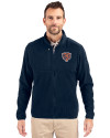 Chicago Bears Historic Cutter & Buck Cascade Epic Comfort Recycled Sherpa Fleece Mens Full Zip Jacket Navy Blue Front Thumbnail Image