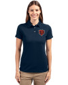 Chicago Bears Historic Cutter & Buck Advantage Eco Tri-Blend Pique Womens Polo Liberty Navy Front Thumbnail Image