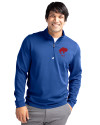 Buffalo Bills Historic Cutter & Buck Traverse Stretch Eco Quarter Zip Mens Pullover Tour Blue Front Thumbnail Image