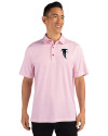 Atlanta Falcons Historic Cutter & Buck Pike Double Dot Print Stretch Mens Polo Cardinal Red Front Thumbnail Image