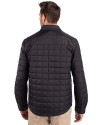Indianapolis Colts Historic Cutter & Buck Rainier PrimaLoft® Mens Eco Insulated Quilted Shirt Jacket Black Back Thumbnail Image