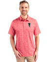 Atlanta Falcons Historic Cutter & Buck Pike Constellation Print Stretch Mens Polo Red Front Thumbnail Image