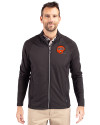 Cincinnati Bengals Historic Cutter & Buck Adapt Eco Knit Hybrid Recycled Mens Big & Tall Full Zip Jacket Black Front Thumbnail Image