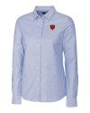 Chicago Bears Historic Cutter & Buck Stretch Oxford Womens Long Sleeve Dress Shirt Light Blue Mannequin Thumbnail Image