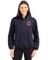 Chicago Cubs Cutter & Buck Charter Eco Recycled Womens Anorak Jacket Navy Blue Front Thumbnail Image