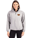 Washington Commanders Cutter & Buck Charter Eco Recycled Womens Anorak Jacket Polished Medium Gray Front Thumbnail Image