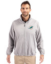 Miami Dolphins Cutter & Buck Charter Eco Knit Recycled Big & Tall Full-Zip Jacket Polished Medium Gray Front Thumbnail Image