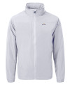 Los Angeles Chargers Cutter & Buck Charter Eco Knit Recycled Big & Tall Full-Zip Jacket Polished Medium Gray Mannequin Thumbnail Image