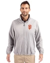 San Francisco Giants Cutter & Buck Charter Eco Knit Recycled Big & Tall Full-Zip Jacket Polished Medium Gray Front Thumbnail Image