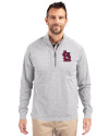 St. Louis Cardinals- Cutter & Buck Adapt Eco Knit Heather Mens Big & Tall Quarter Zip Pullover Polished Heather Front Thumbnail Image