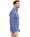 Chicago Cubs Cutter & Buck Adapt Eco Knit Heather Mens Big & Tall Quarter Zip Pullover Tour Blue Heather Side Thumbnail Image