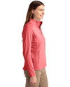 Atlanta Braves Cutter & Buck Adapt Eco Knit Heather Recycled Womens Full Zip Cardinal Red Heather Side Thumbnail Image