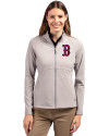 Boston Red Sox Cutter & Buck Adapt Eco Knit Heather Recycled Womens Full Zip Polished Heather Front Thumbnail Image