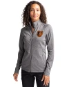 Baltimore Orioles Cutter & Buck Adapt Eco Knit Heather Recycled Womens Full Zip Black Heather Front Thumbnail Image