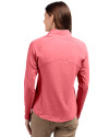 Los Angeles Angels Cutter & Buck Adapt Eco Knit Heather Recycled Womens Full Zip Cardinal Red Heather Back Thumbnail Image