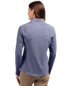 Los Angeles Angels Cutter & Buck Adapt Eco Knit Heather Recycled Womens Full Zip Navy Blue Heather Back Thumbnail Image