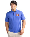Denver Broncos Historic Cutter & Buck Virtue Eco Pique Recycled Mens Polo Chelan Blue Front Thumbnail Image