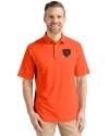 Chicago Bears Historic Cutter & Buck Virtue Eco Pique Recycled Mens Polo College Orange Front Thumbnail Image