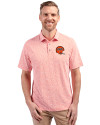 Cincinnati Bengals Historic Cutter & Buck Virtue Eco Pique Botanical Print Recycled Mens Polo College Orange Front Thumbnail Image